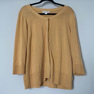Coldwater CREEK Silk Cotton Button Down Cardigan - Yellow Gold L